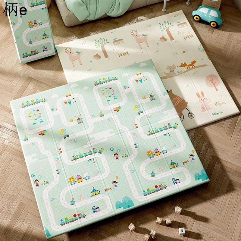 ベビーマット 200cm*180cm*1cm 極厚 赤ちゃん プレイマット 子供ゲームパッド 新生児折りたたみマット 防汚 防音 滑り止めの画像