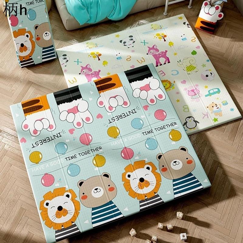ベビーマット 200cm*180cm*1cm 極厚 赤ちゃん プレイマット 子供ゲームパッド 新生児折りたたみマット 防汚 防音 滑り止めの画像