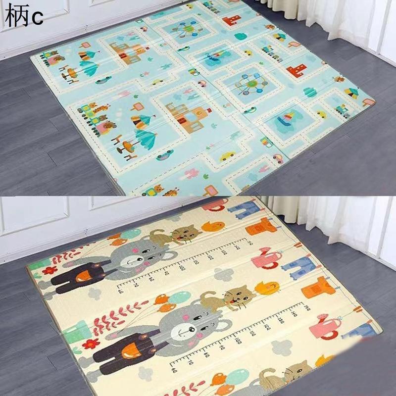 ベビーマット 遊びマット 両面使用 極厚 プレイマット 折り畳み カーペット 遊びカーペット XPE素材 知育玩具 収納便利 折り畳みの画像