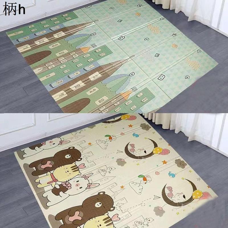 ベビーマット 遊びマット 両面使用 極厚 プレイマット 折り畳み カーペット 遊びカーペット XPE素材 知育玩具 収納便利 折り畳みの画像