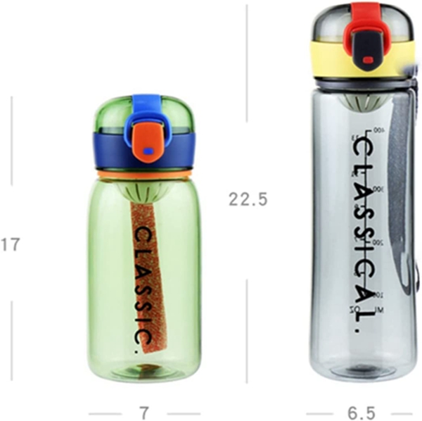 グリーン スリムボトル ワンタッチオープン 水筒 クリアボトル ワンタッチオープン 500ml スリム 蓋付き