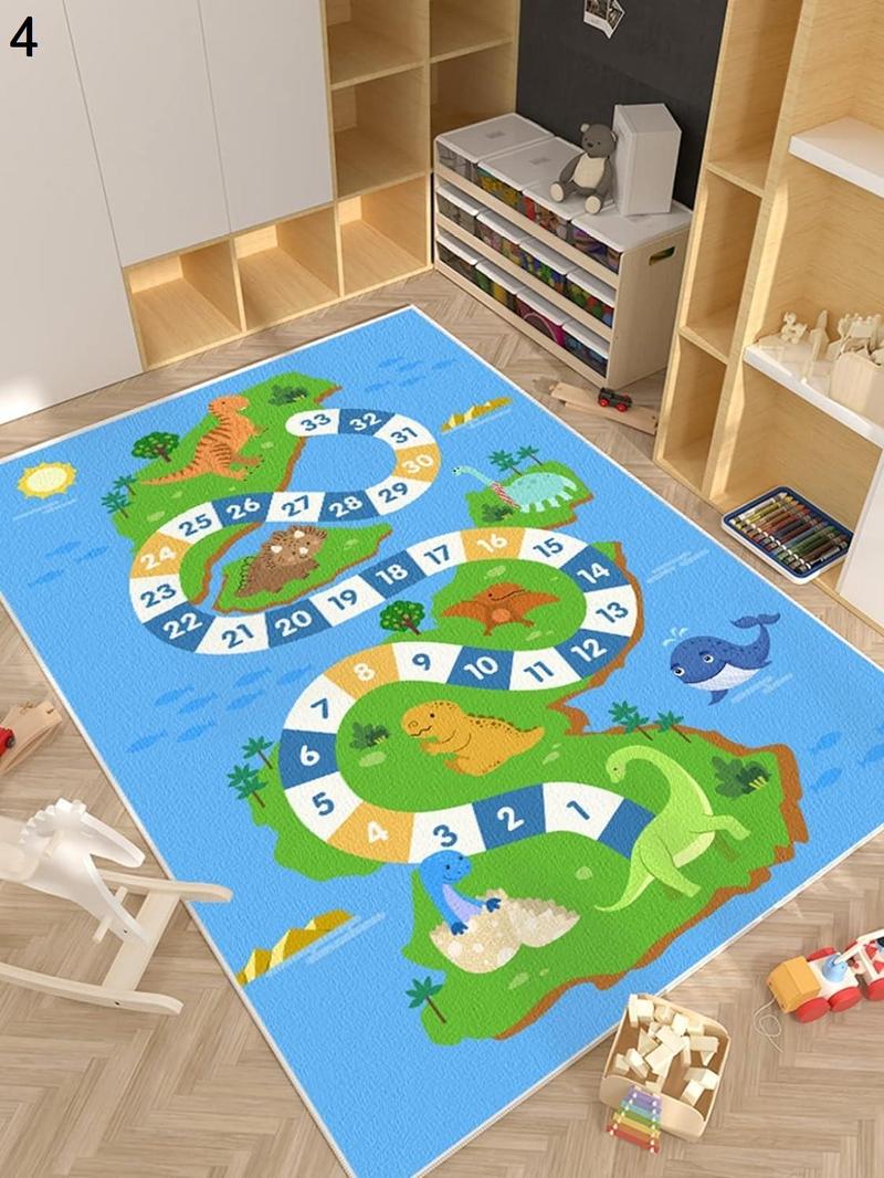 子供部屋マット プレイマット キッズラグ 道路柄 遊びマット 地図マップ デスクマット 洗濯機で洗える 長方形 軽量 100×150cmの画像
