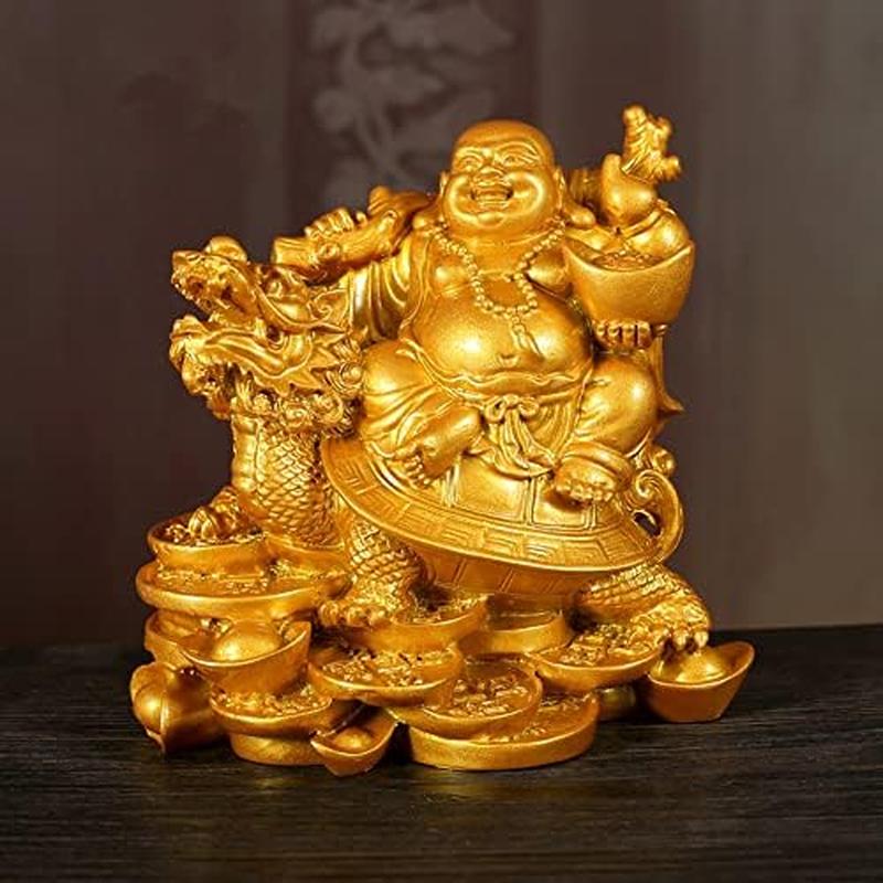布袋様 置物 開運 七福神 布袋 仏像 龍亀に座っている布袋様 弥勒菩薩