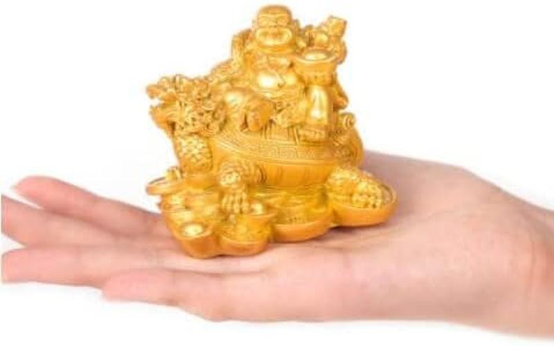 布袋様 置物 開運 七福神 布袋 仏像 龍亀に座っている布袋様 弥勒菩薩