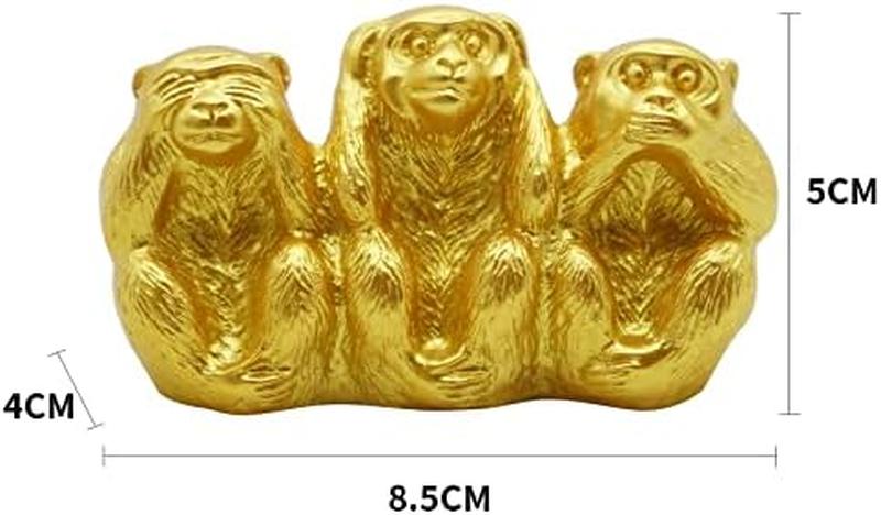 猿 置物 三猿 ゴールド さる オブジェ 見ざる 言わざる 聞かざる 金運