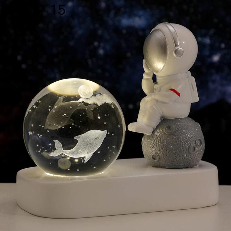 置物 室内用 おもしろグッズ 人工水晶 ボール 部屋装飾品 宇宙飛行士