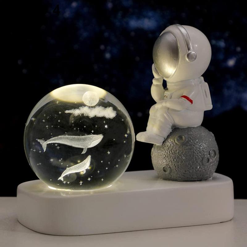 置物 室内用 おもしろグッズ 人工水晶 ボール 部屋装飾品 宇宙飛行士