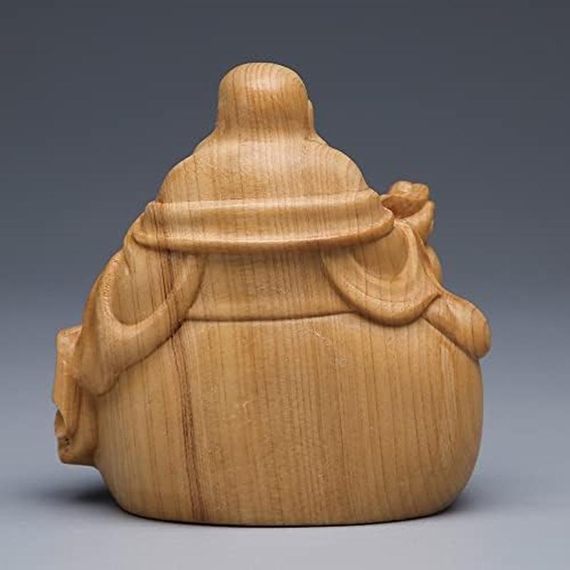布袋様 置物 風水グッズ 弥勒菩薩 仏像 木彫り木製彫刻 布袋様の笑顔