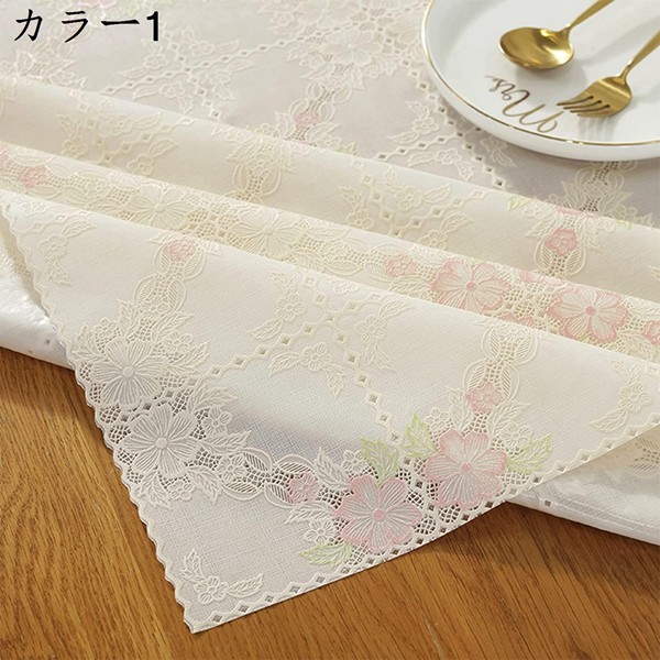 テーブルクロス ビニール おしゃれ 正方形 白 レース はっ水 北欧