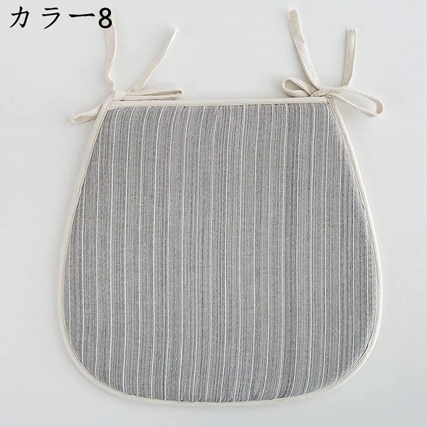 チェアパッド カバー 座面クッション カラー 低反発座布団 ダイニングチェア 4枚/2枚セット 椅子用 夏 ざぶとん ひも付き 馬蹄形 |  | 11