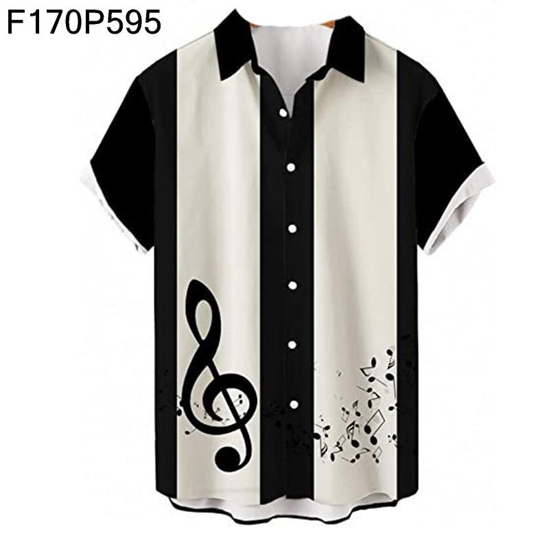 Amazon.co.jp: シャツ 音符柄 メンズ アロハシャツ 長袖 Tシャツ ハワイアンシャツ ワイシャツ 長袖 開襟シャツ カジュアル ビーチ シャツ ポケット付き レギュラーフィット ボタンダウン 折り襟 大きいサイズ シンプル カジュアル オシャレ 立つ襟 海辺 清潔感 気品 