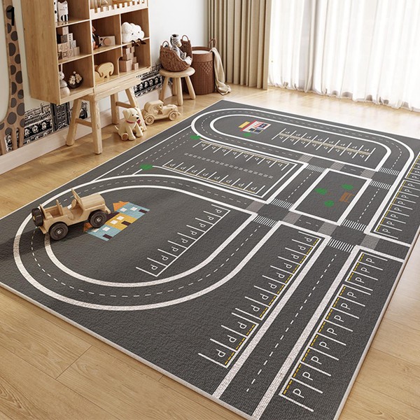 Amazon.co.jp: キッズラグ 転倒防止 リビング 160*230cm 道路柄