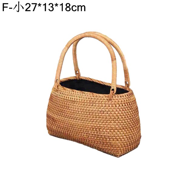 かごバッグ 藤編み バスケットバッグ 大容量 ハンドバッグ 手織り 巾着  