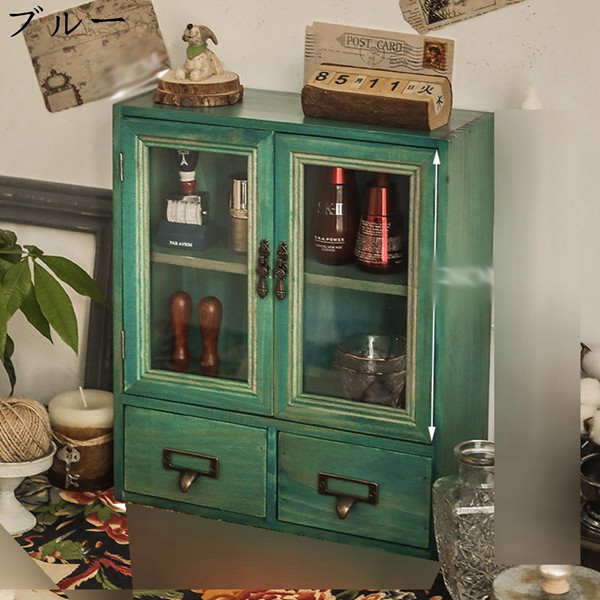 アンティーク　ミニチュアキャビネット 楽天市場】キャビネット アンティークブラウン w38d23h50cm 透明ガラス