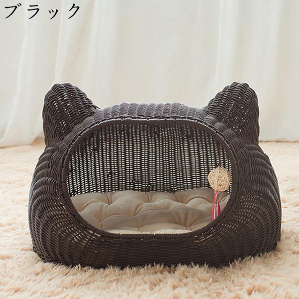 ペットハウス ドーム型 洗える 猫の外観 クッション ペットベッド 滑りにくい裏生地 室内 お手入れ簡単 耐え噛み 通年 保温防寒 子型犬_1