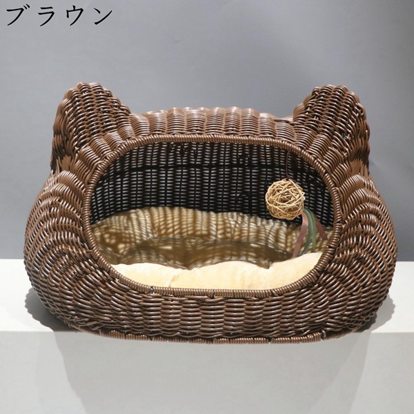 ペットハウス ドーム型 洗える 猫の外観 クッション ペットベッド 滑りにくい裏生地 室内 お手入れ簡単 耐え噛み 通年 保温防寒 子型犬_2