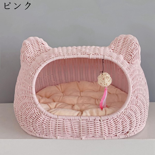 ペットハウス ドーム型 洗える 猫の外観 クッション ペットベッド 滑りにくい裏生地 室内 お手入れ簡単 耐え噛み 通年 保温防寒 子型犬_6