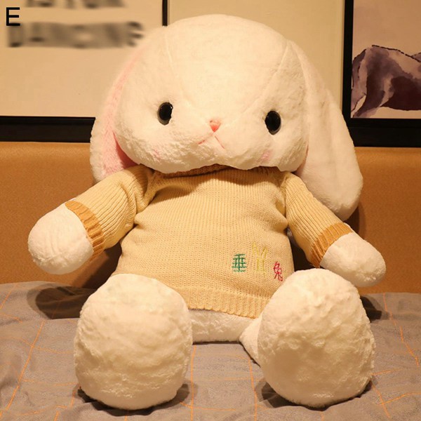 垂れ耳兎 ぬいぐるみ 兎縫い包み うさぎ 服着脱可能 セーター付き 大きい 抱き枕 かわいい クッション ふわふわ もこもこ 店飾り_5