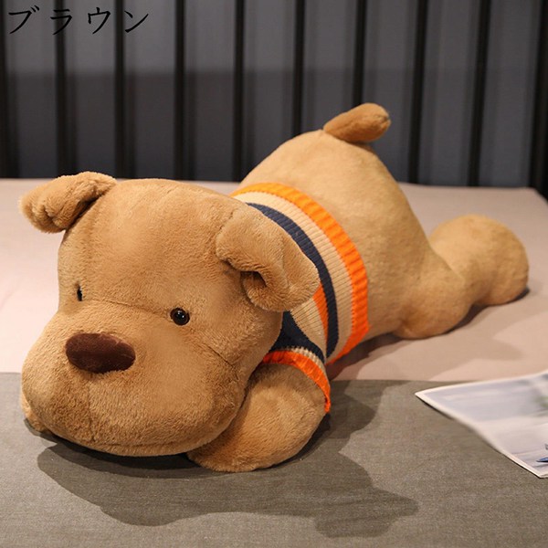 いぬ縫いぐるみ 犬縫い包み 120cm クッション ロング 体長い うつ伏せ姿 ワンチャン そば枕 抱きまくら 抱き枕 動物 誕生日 安眠_1
