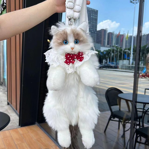 リアル縫い包み ラグドール猫 本物そっくり ネコの形のリュック