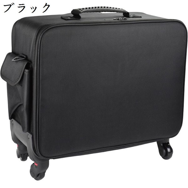 プロ用メイクボックス キャスター付き キャリーボックス プロ仕様 大容量 鍵付き メイクbox ナイロン ハンドル付き 耐久性 簡単に開閉_1