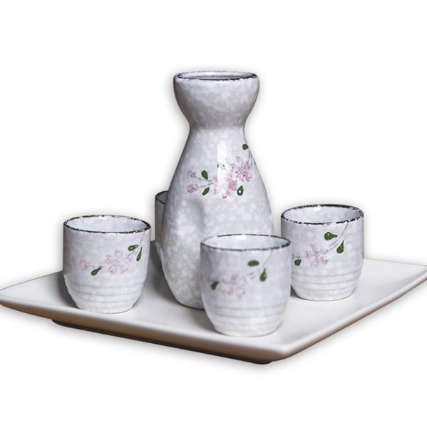純銀P.T 平安殿 酒器セット 5客 5点セット酒器 桜 和風 可愛い 和柄 お猪口セット とっくり 酒器セット