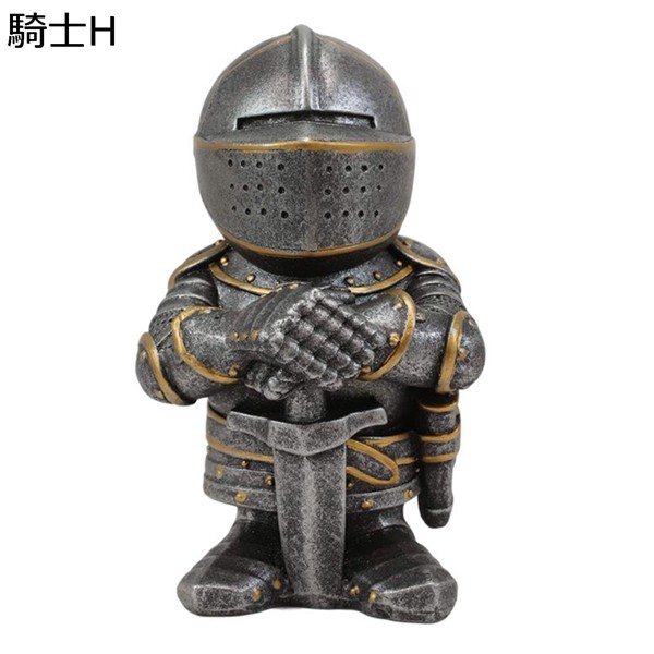 ナイト 置物 ガーデンオーナメント 彫刻 ドラゴン アンティーク風 樹脂 