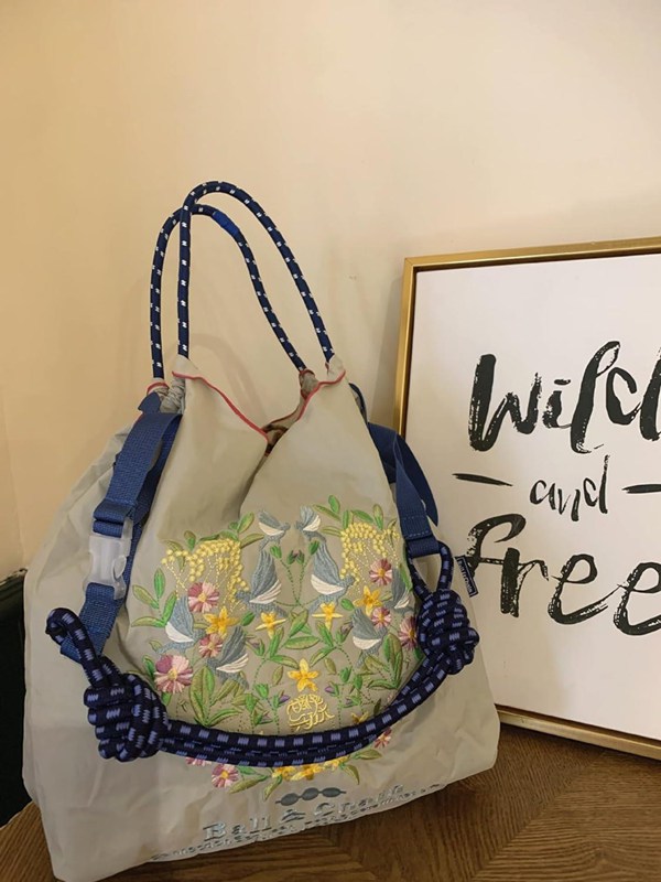 エコバッグ ショルダーバッグ チェーン 刺繍 リュック お洒落なエコ
