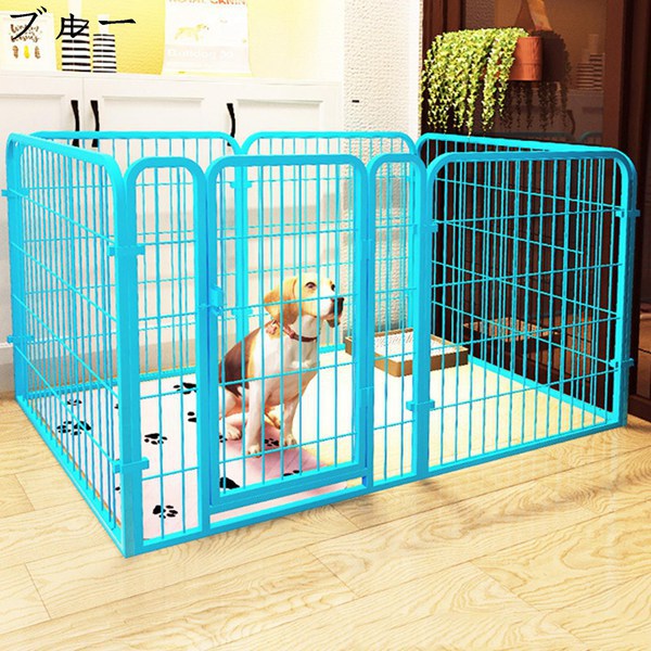 ペットサークル 中小型犬?ペット 炭素鋼 ペットフェンス バリアゲート プレイサークル ドア付 折り畳み式 組立簡単 室内外兼用 犬ケージ_4