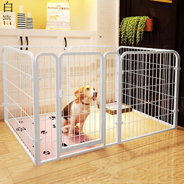 ペットサークル 中小型犬?ペット 炭素鋼 ペットフェンス バリアゲート プレイサークル ドア付 折り畳み式 組立簡単 室内外兼用 犬ケージ_1