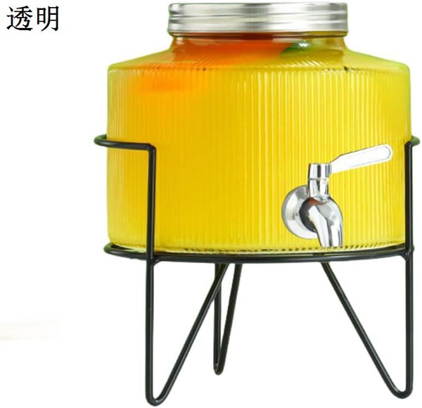 ドリンクサーバー ガラスドリンク サーバー 蛇口付き大容量 （2.5L 4L