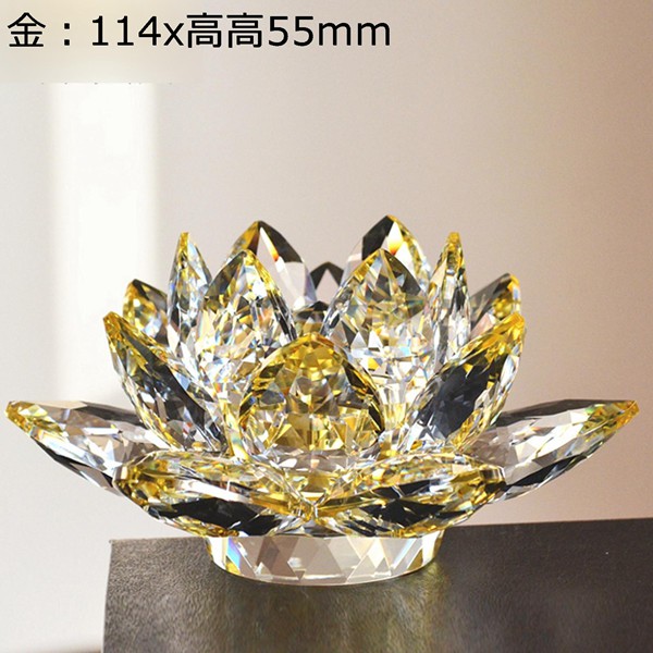 蓮の花 クリスタル ガラス 置物 ヒーリング インテリア ハス