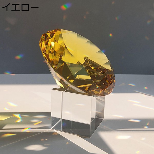 天然石✨️水晶　ダイヤモンド型✨️虹キラキラ　台座付き Amazon.co.jp: 人造ダイヤ k9クリスタルガラス 水晶 ダイヤ
