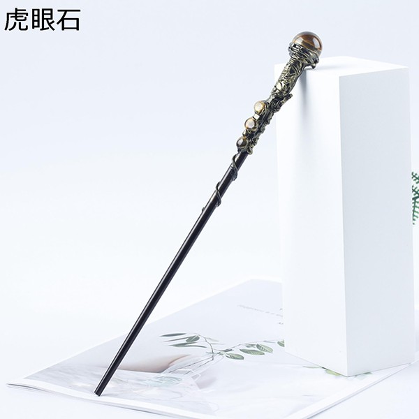 天然水晶 ステッキ 魔法の杖 26cm 木製 さざれ石 クリスタル