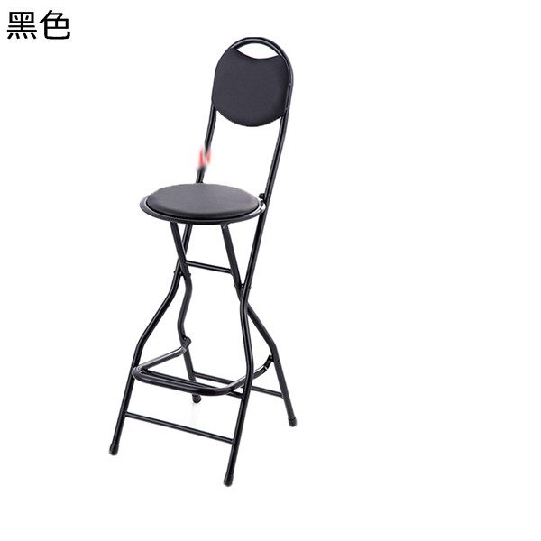 折りたたみ椅子 ハイスツール ダイニングチェア カウンターチェア バーチェア 座高さ66cm 足置き付き 背もたれ 家用キッチン バー_3