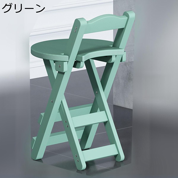 折りたたみスツール 木製 折畳み カウンターチェア ハイスツール ダイニングチェア バーチェア 足置き付き 背もたれ 家用キッチン バー_2