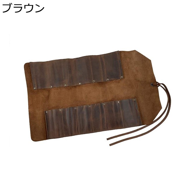ツールロール ツールケース 工具バッグ レザー 工具いれ 多機能 レンチ