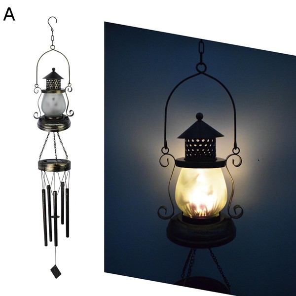 ガーデンライト ソーラーライト 風鈴 屋外 吊り灯 欧米風提灯 鉄製