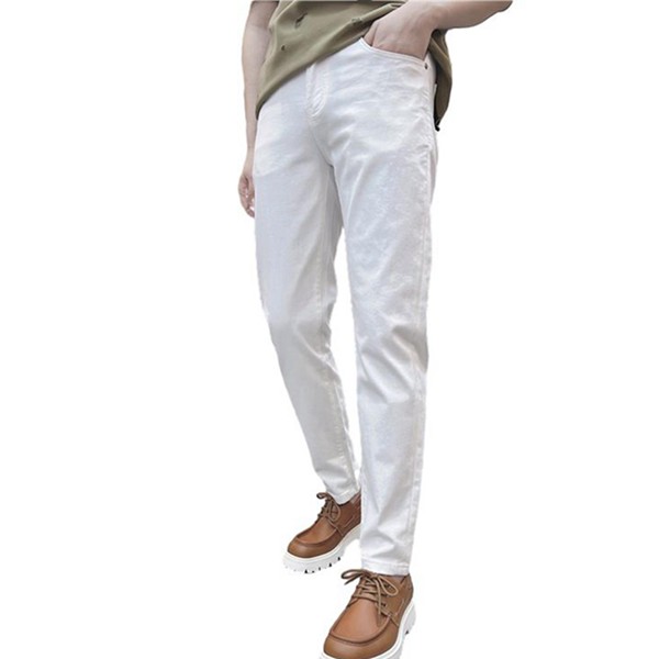 ホワイト スリムフィットパンツ ¥24,000 パーリー 一部店舗＋WEB限定】定番 ツイル ストレッチ スリムフィット