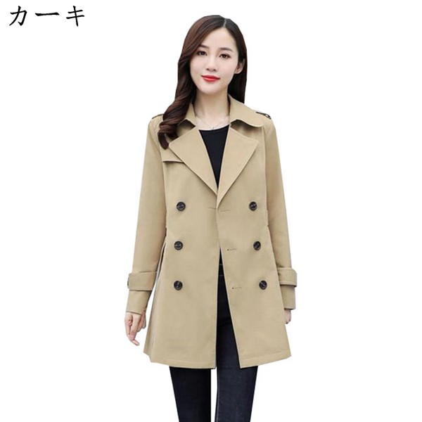 レディース トレンチコート 春秋アウター スプリングコート ハーフ丈