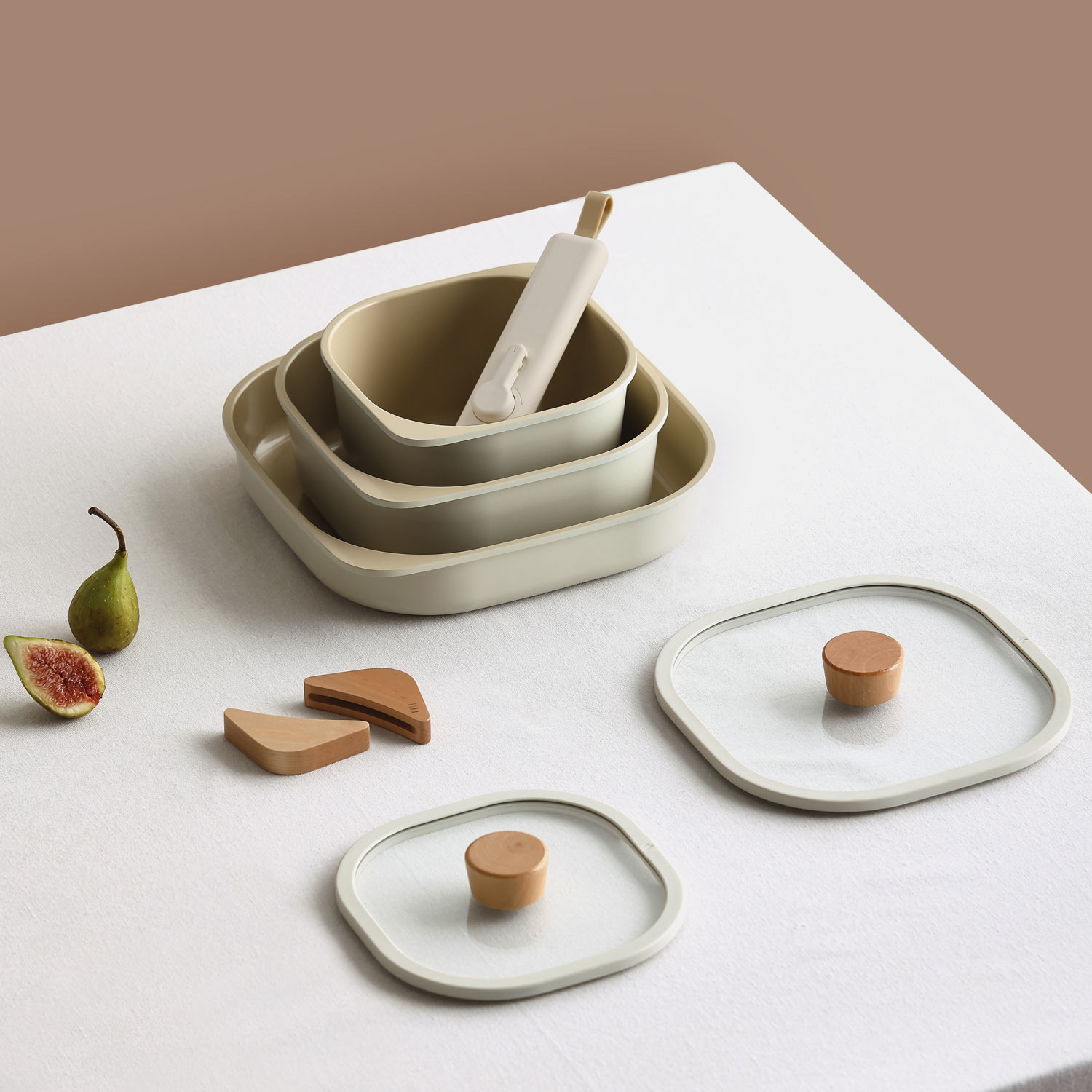 【美品・箱あり】FIKA フライパン・鍋セット 9点セット FIKA11点セット （セラミックフライパン・両手鍋・卵焼き器・片手鍋