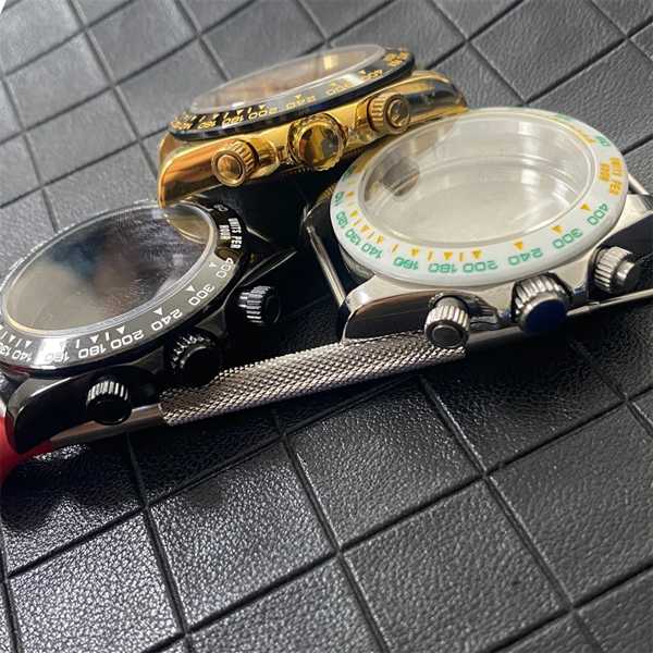 ステンレス鋼と金/黒の時計ケースVk63 ムーブメント フルサンド