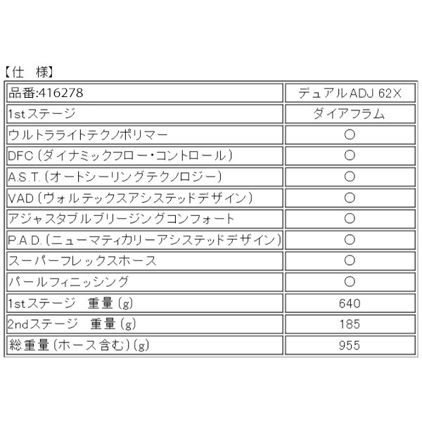 mares 限定クーポン マレス レギュレーター デュアルADJ62X 軽量