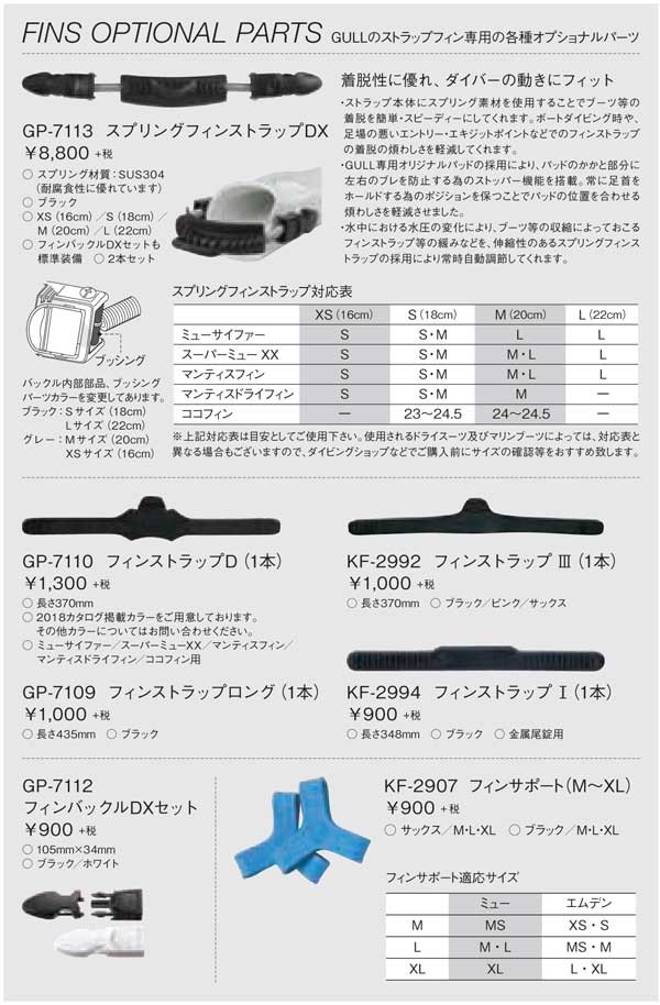GULL GULL（ガル）フィンストラップD（1本） GP-7110 GP7110