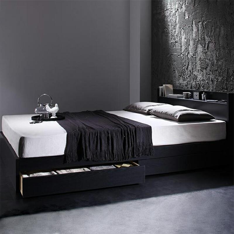 ベッド ダブルベッド ダブル ベット シングルベッド セミダブルベッド ダブルベッド ベッドフレーム マットレス付き 収納付き 収納 収納ベッド 白 黒 ダブル(25256円)