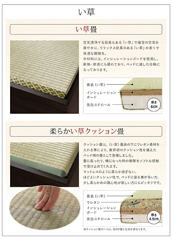 70％OFF 畳ベッド 畳 ベッド たたみベッド ベッド下収納 布団収納 国産 日本製 大容量 収納ベッド い草 シングル 42cm