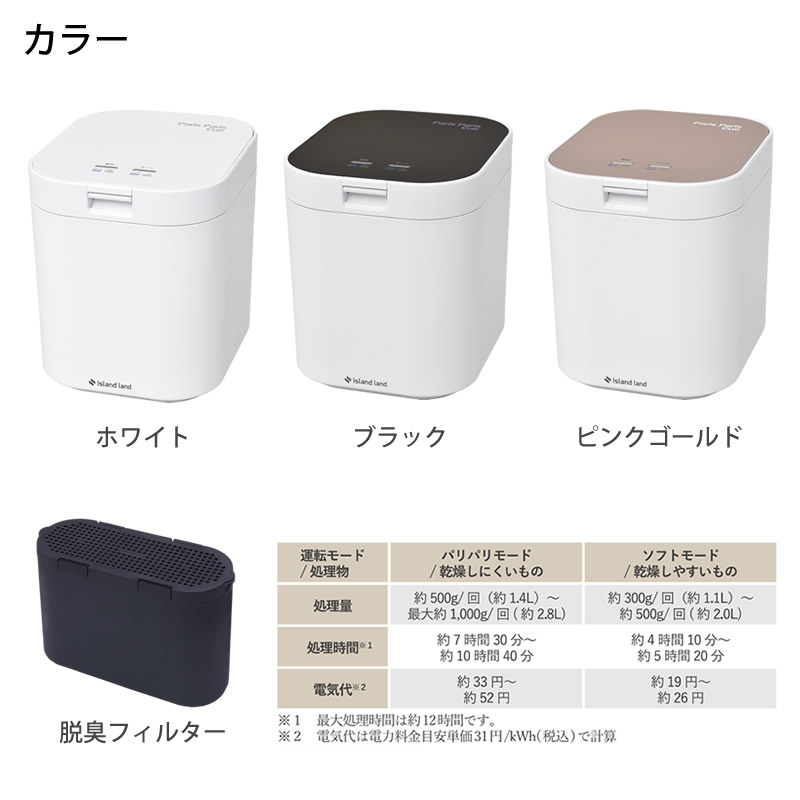 [中古] シマ株式会社 家庭用 生ごみ減量乾燥機 パリパリキュー 1～5人用 PPC-11-WH  ppc-11-wh   [良い(B)] 生ごみ減量乾燥機 パリパリキュー PPC-11 (1〜5人用)【助成金制度対象