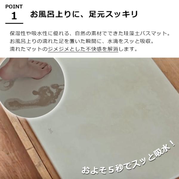 SOIL（ソイル） 日本製 珪藻土 バスマット ライト 速乾 : おしゃれ雑貨