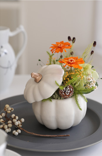 ハロウィン 飾り秋 アレンジ パーティ プリザーブドフラワー 秋
