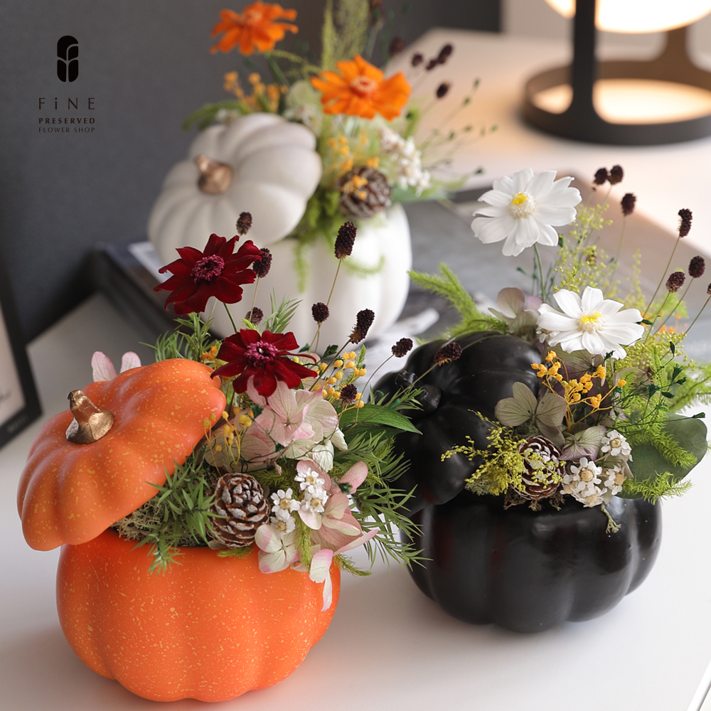 ハロウィン 飾り秋 アレンジ パーティ プリザーブドフラワー 秋